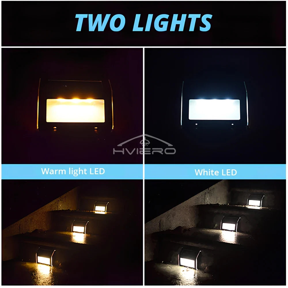 Solar LED Stair & Wall Lights – Waterproof Outdoor Garden Lamp
