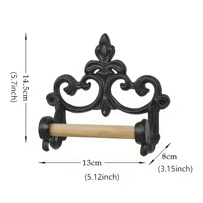 French Wrought Iron Wall Mount Toilet Paper Holder | Decor