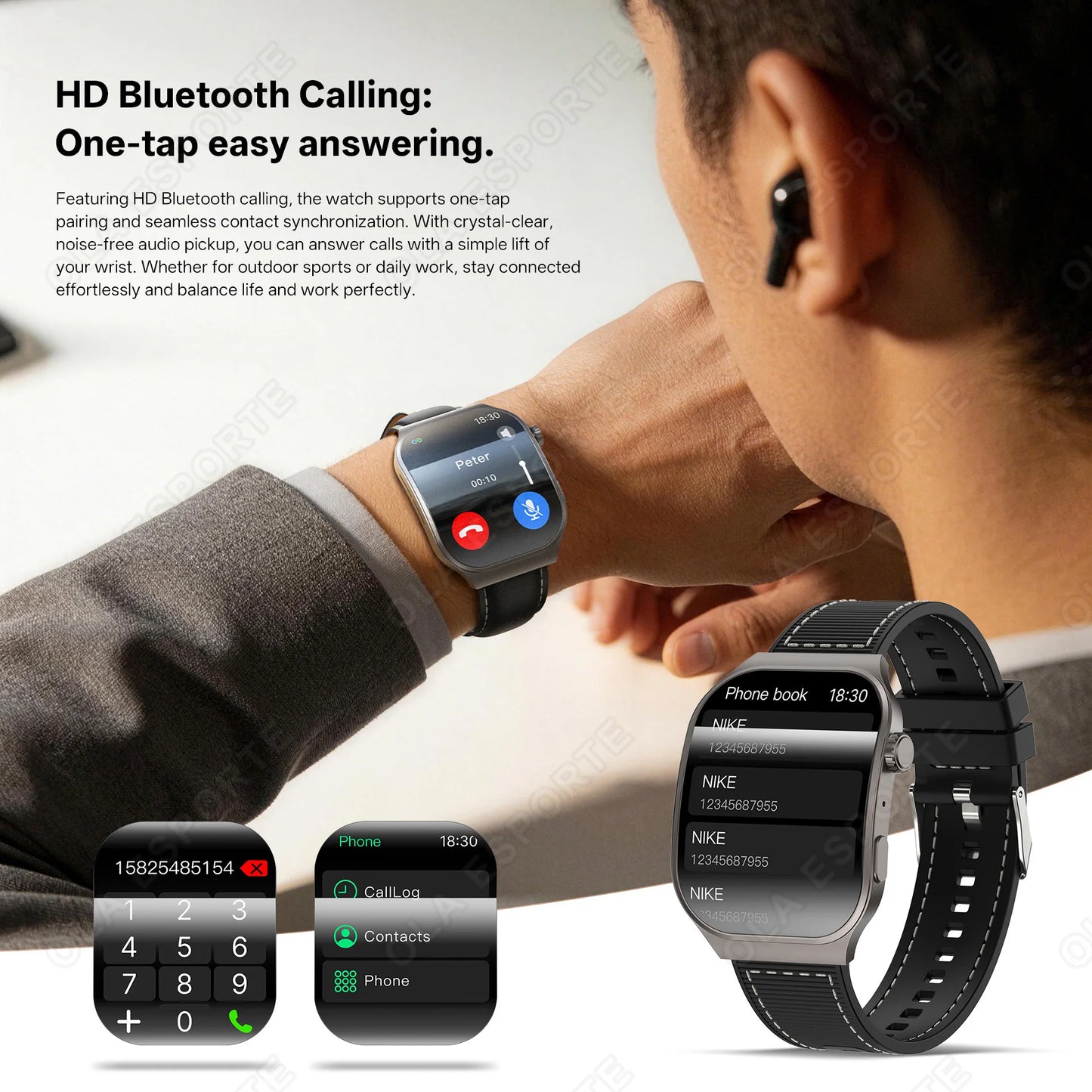Ola Esporte Bluetooth Smart Watch Men 2.01" HD | Android iOS
