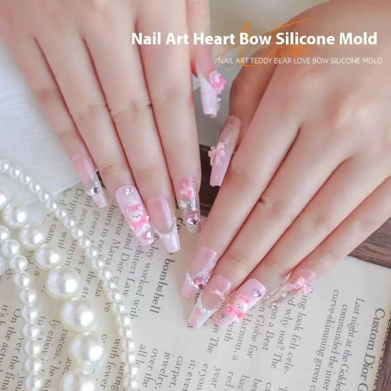 Bowknot Nail Silicone Mould Nail Art Stamp Nail Decoration Accessories DIY Handmade Tool Stereoscopic Manicure Tools Peaceful Pleasures Health and Wellness