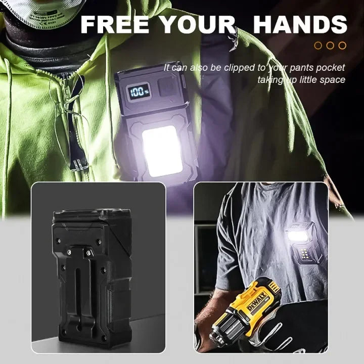 Mini LED Magnetic Flashlight 2000LM 8 Modes USB Rechargeable