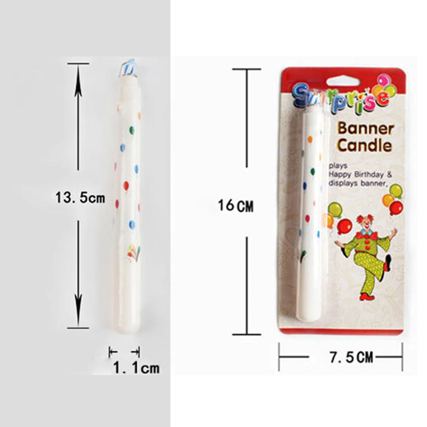 Clown Banner Birthday Candle Circus Carnival Clown Cake Cupcake Candle Home Party Birthday Cake Decoration Peaceful Pleasures Health and Wellness