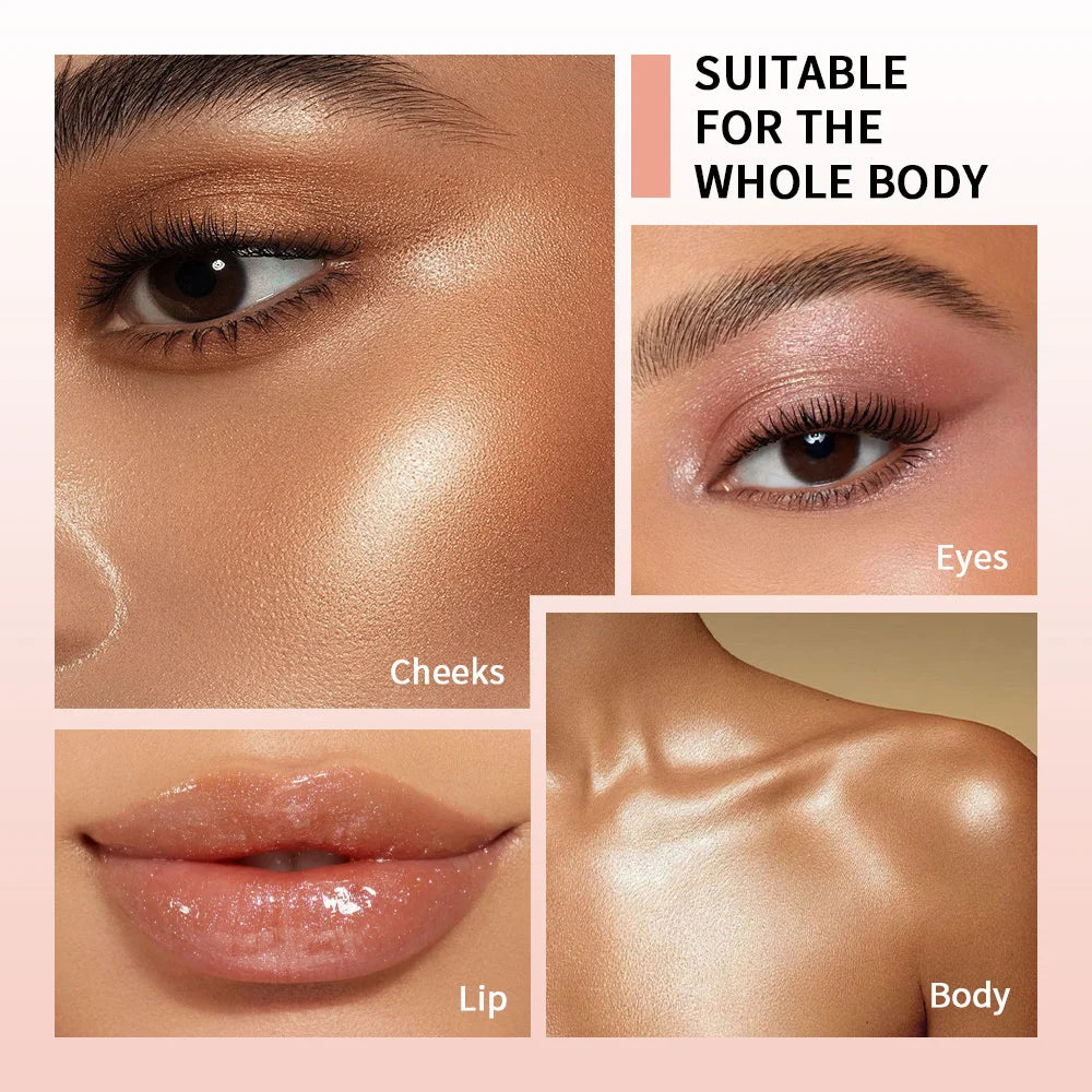 Glassy Highlighter Balm Brighten Complexion Deep Hydration Long Lasting Wear Highlighting Cream Eye Cheek Lip Body Glossy Pen Peaceful Pleasures Health and Wellness