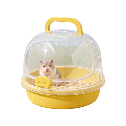 Portable Hamster Carrier Cage – Transparent Travel Box for Pets Small Pet Carrier Oasis Select Yellow