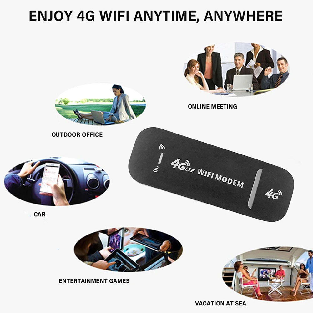 4G LTE Wireless USB Dongle 150Mbps Modem Stick Sim Card Mobile Broadband Wireless Router Unlocked WiFi Wireless Network Adapter Peaceful Pleasures Health and Wellness