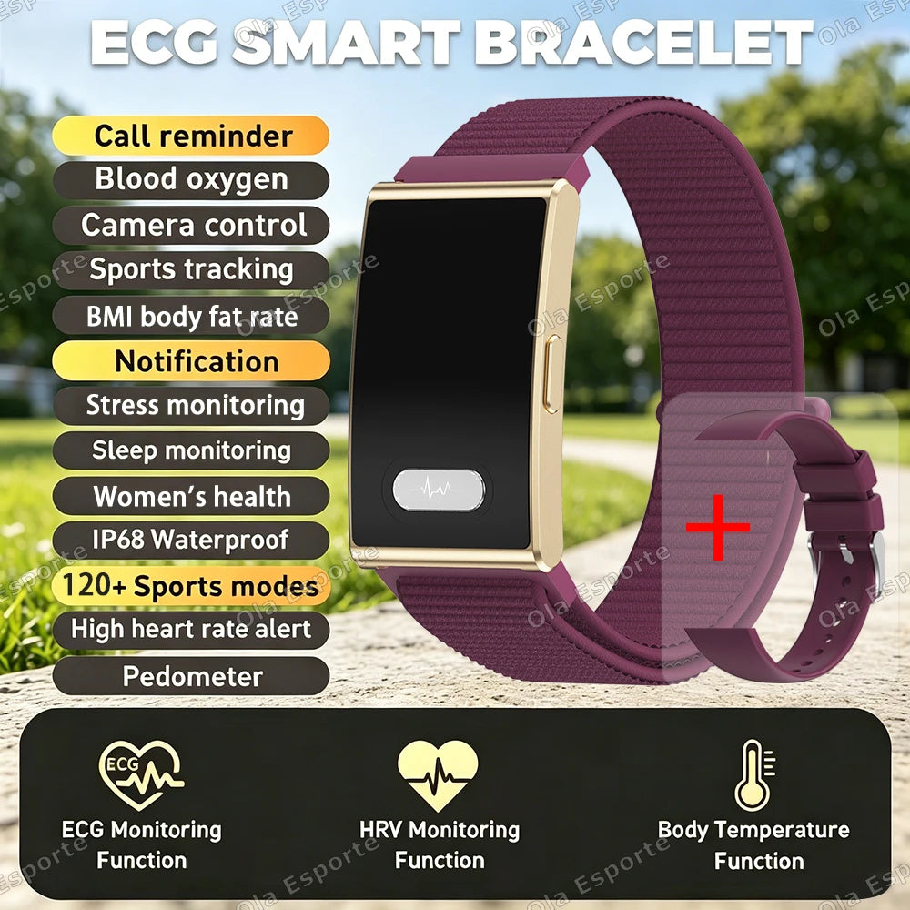 ECG Smart Bracelet Heart Rate Sleep 5ATM Waterproof Fitness Watch 2026 New NO Screen Smartwatch Men Women Health Sport Wristband Peaceful Pleasures Health and Wellness 4