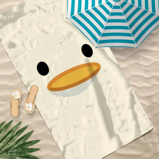 Duck Cartoon Quick-Dry Beach Towel | Soft Pool & Sport Towel Quick-Dry Beach Towel Peaceful Pleasures Health and Wellness