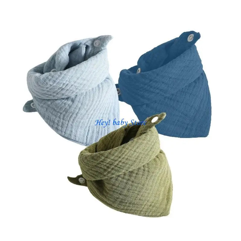 3-Pack Baby Bandana Drool Bibs | Soft Cotton Triangle Scarves