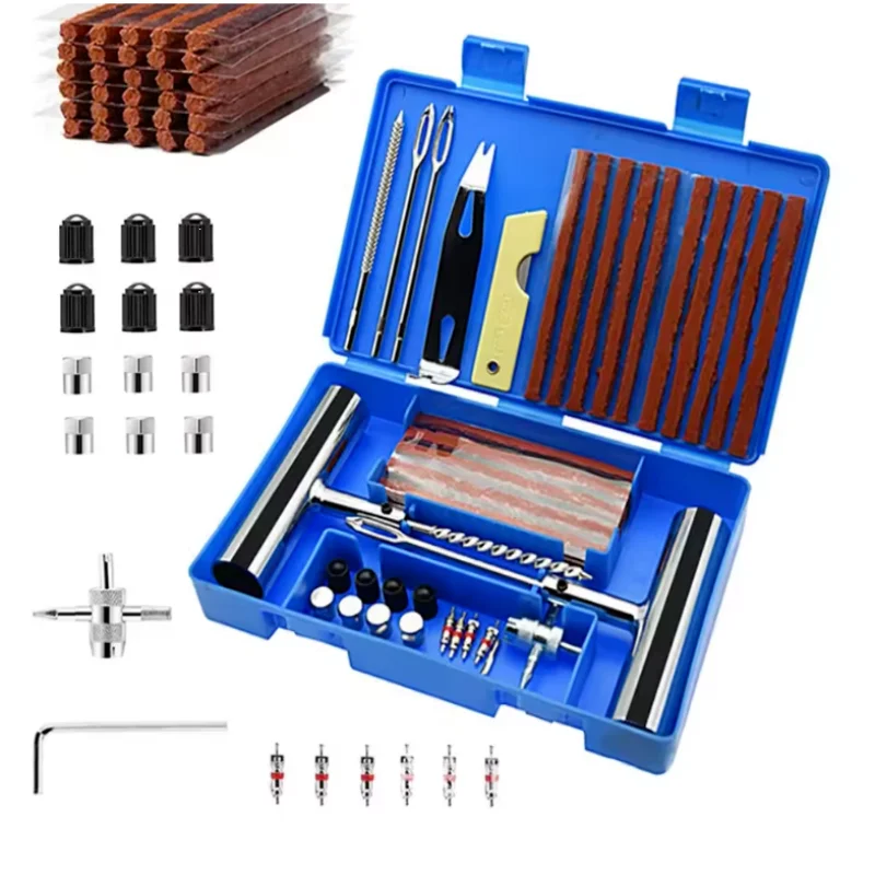 Auto Tire Repair Set Puncture Repair Tools Car Van Motorcycle Bike Emergency Heavy D Uty Tubeless Tire Repair Rivet Set Peaceful Pleasures Health and Wellness