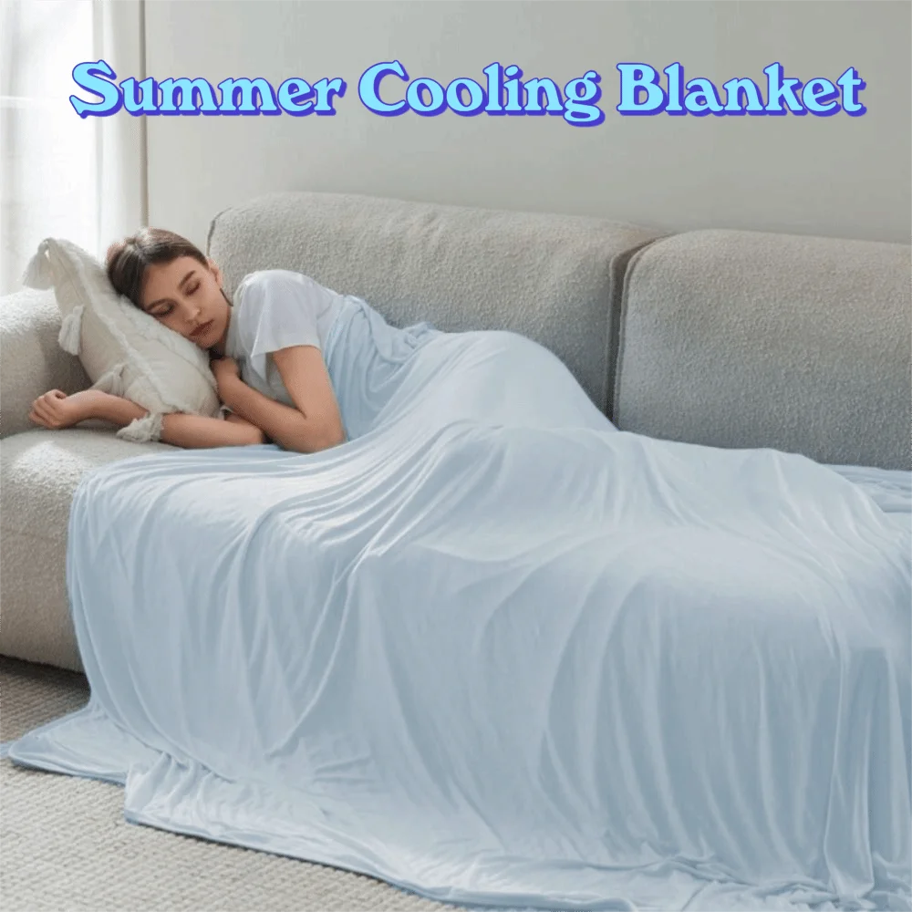 Ultra Soft Cooling Throw Blanket – Lightweight Breathable Summer Quilt