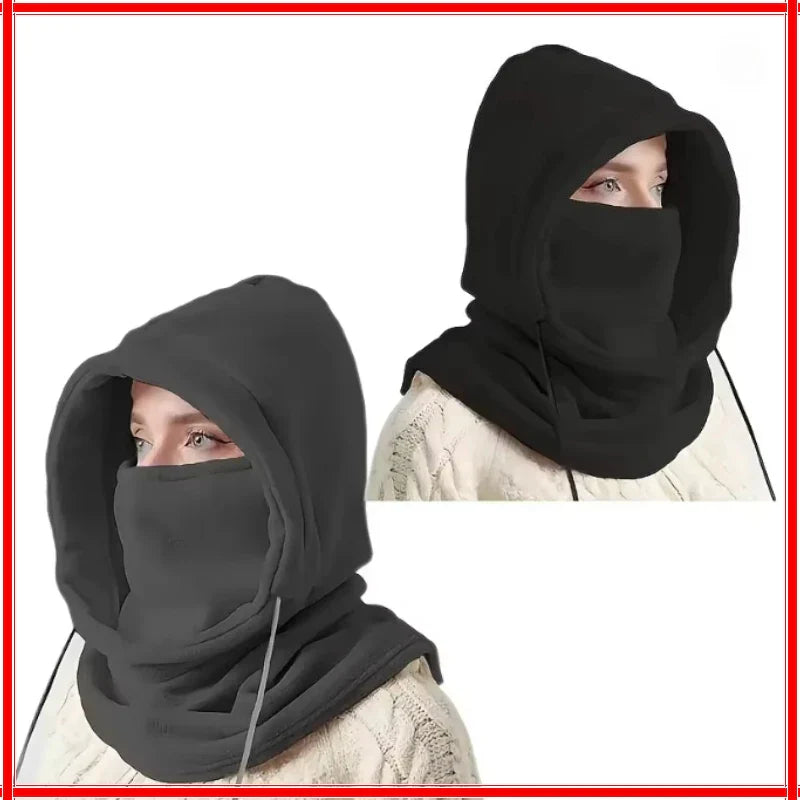 Winter Balaclava Knit Hood – Windproof Drawstring Mask Unisex