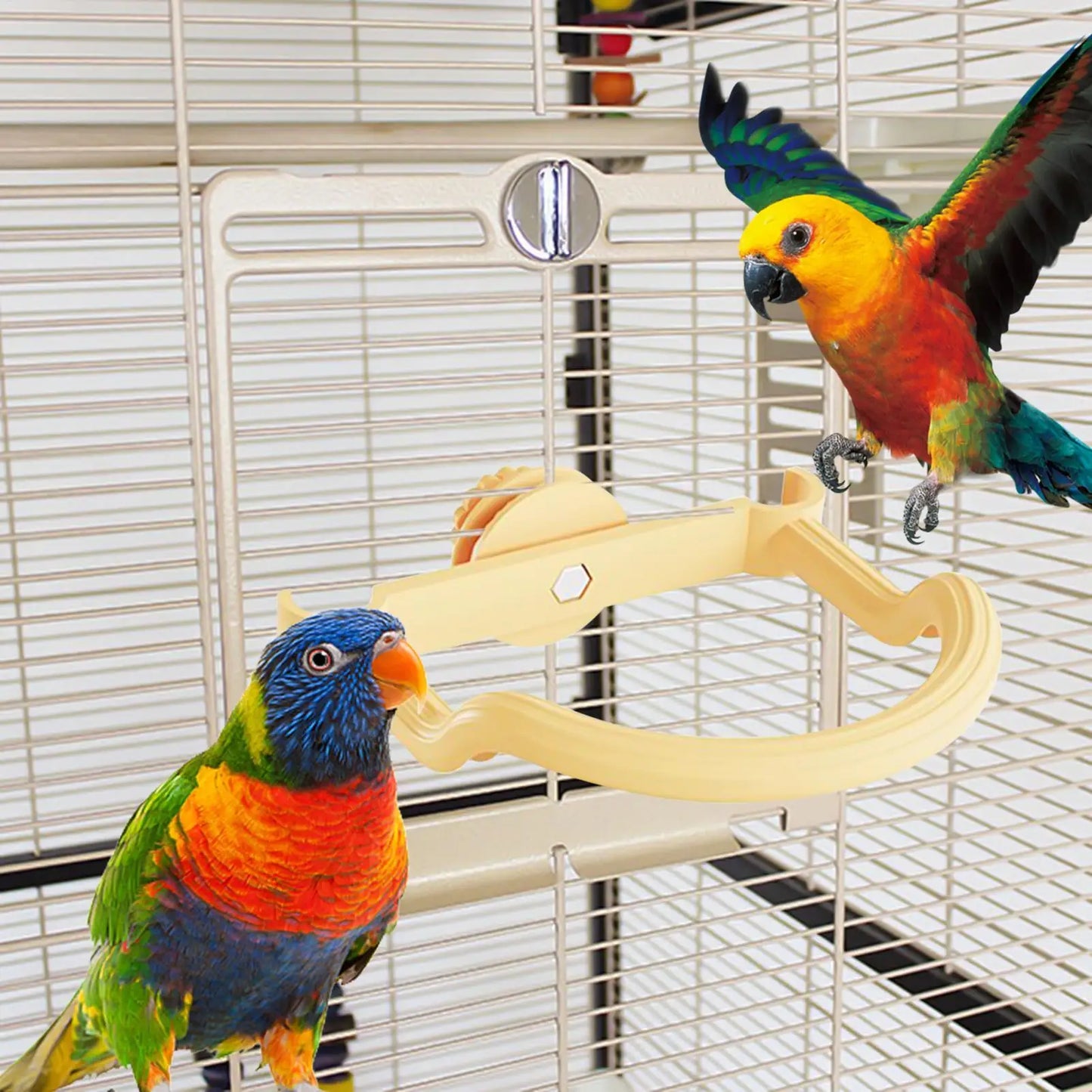 Metal Bird Perch Stand | Climbing & Paw Grinding Toy for Birds
