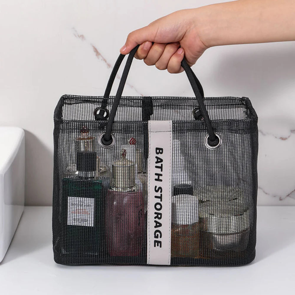 Mesh Storage Bag, Shower Bag, Hand-Held Wash Bag, Waterproof Shower Towel Basket, Shower Bag Peaceful Pleasures Health and Wellness