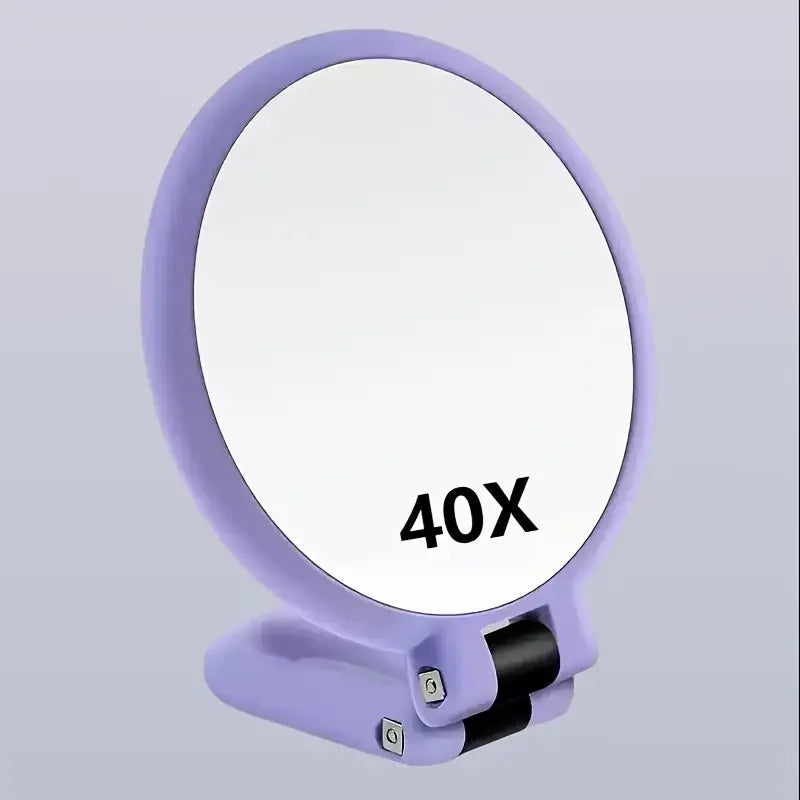 40X Magnifying Dual-Sided Makeup Mirror with Stand & Travel Case