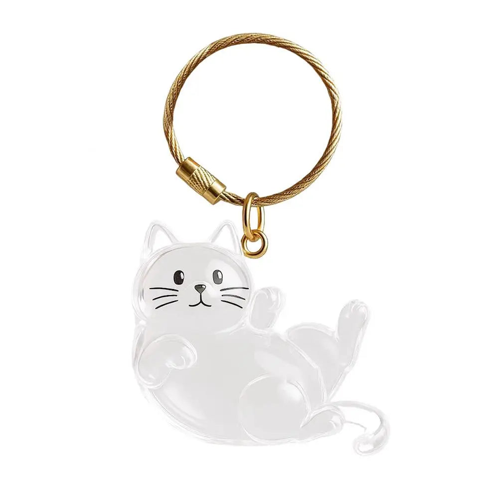 Transparent Cat Keychain Charm – Pet Hair Keepsake Storage