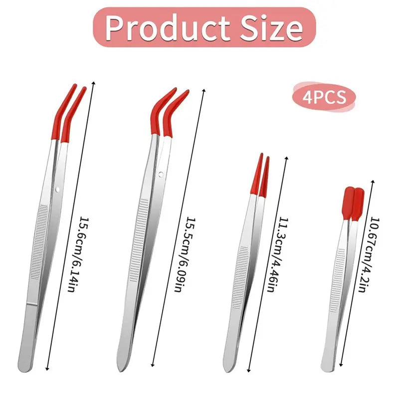 A36T-8Pieces Tweezers With Rubber Tips Tweezers PVC Coated Tweezers Set, Rubber Straight Tip Tweezers Rubber Flat Tip Tweezer Peaceful Pleasures Health and Wellness