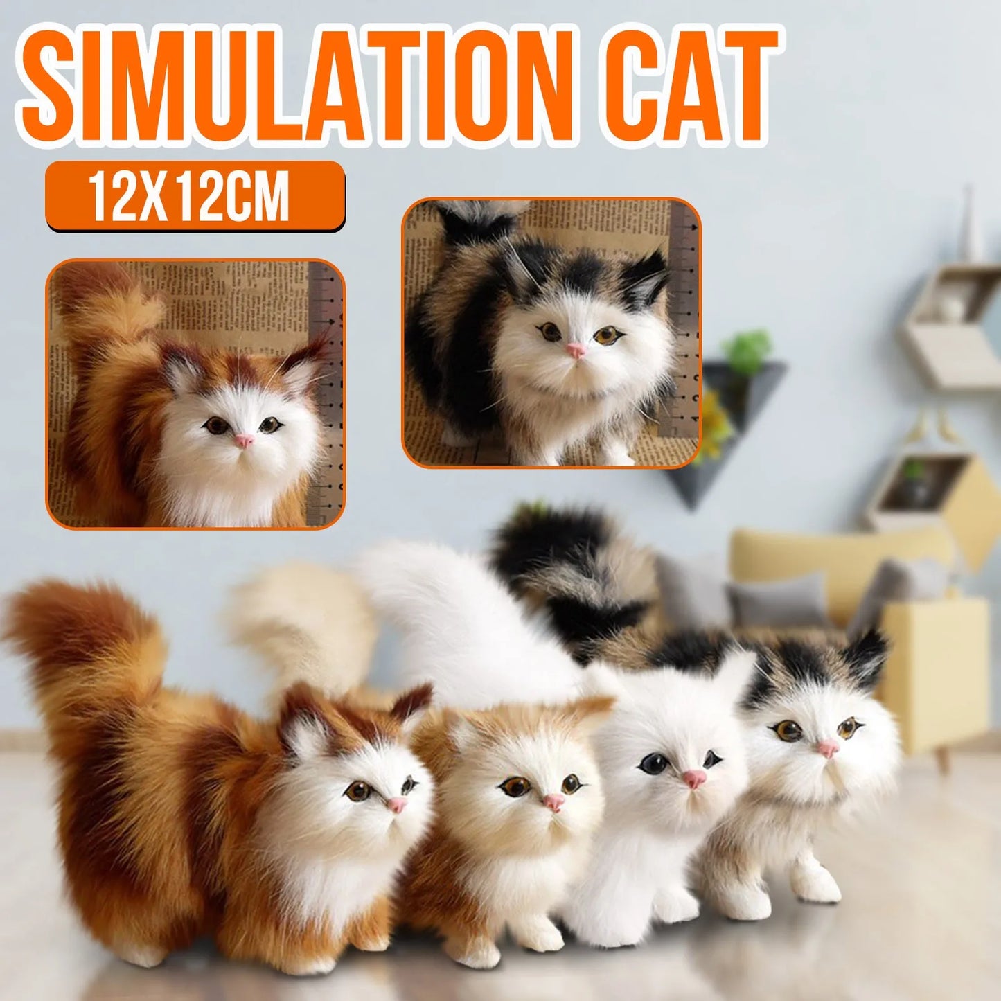 Realistic Cat Plush Toy | Soft Stuffed Kitten Gift for Kids