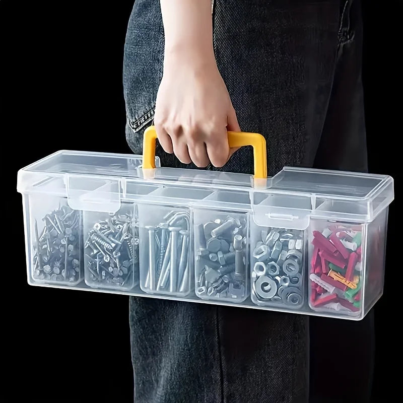 7-Piece Transparent Parts Storage Organizer Set with Dividers