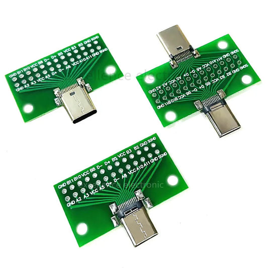 USB3.1 Type-C Male Female Test PCB Board Adapter Type C 24P 2.54mm Connector For Data Line Double-sided Insertion Transfer Peaceful Pleasures Health and Wellness