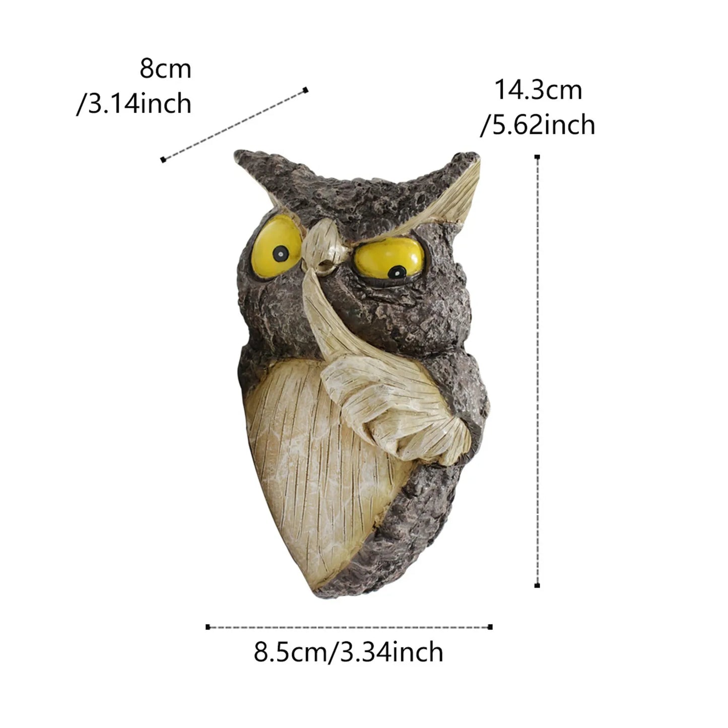 Owl Tree Hanging Garden Ornament – Resin Animal Decoration