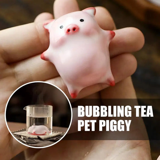 Ceramic Spitting Bubble Pig Tea Making Pets Fun Lying Flat Pig Spitting Bubbles Cartoon Ceramic Cup Tea Set Decoration Peaceful Pleasures Health and Wellness