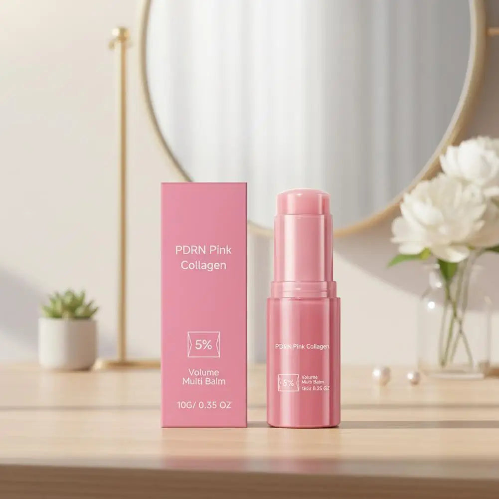 Pink Collagen Multi Balm Stick Deep Hydration Moisturizing Wrinkle Bounce Lifting Anti-Wrinkle Facial Cream Korean Beauty Care Peaceful Pleasures Health and Wellness