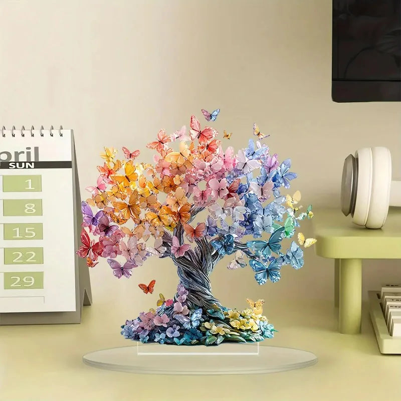 Tree of Life Butterfly Acrylic Figurine | Valentine's Day Decor