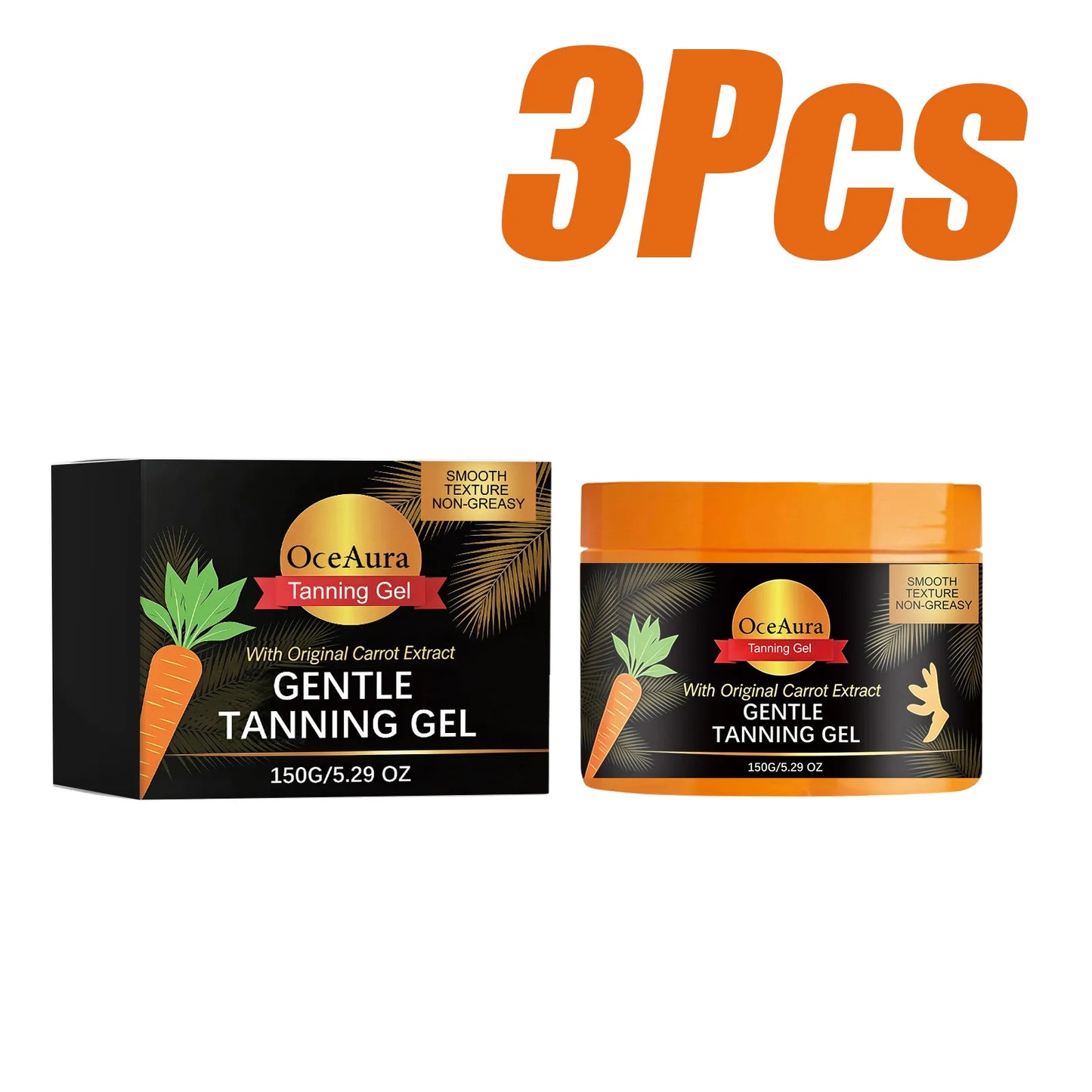 Carroten Gradual Tanning Gel – Streak-Free Sunless Bronzer 150g Peaceful Pleasures Health and Wellness 3 x 150g Boxed