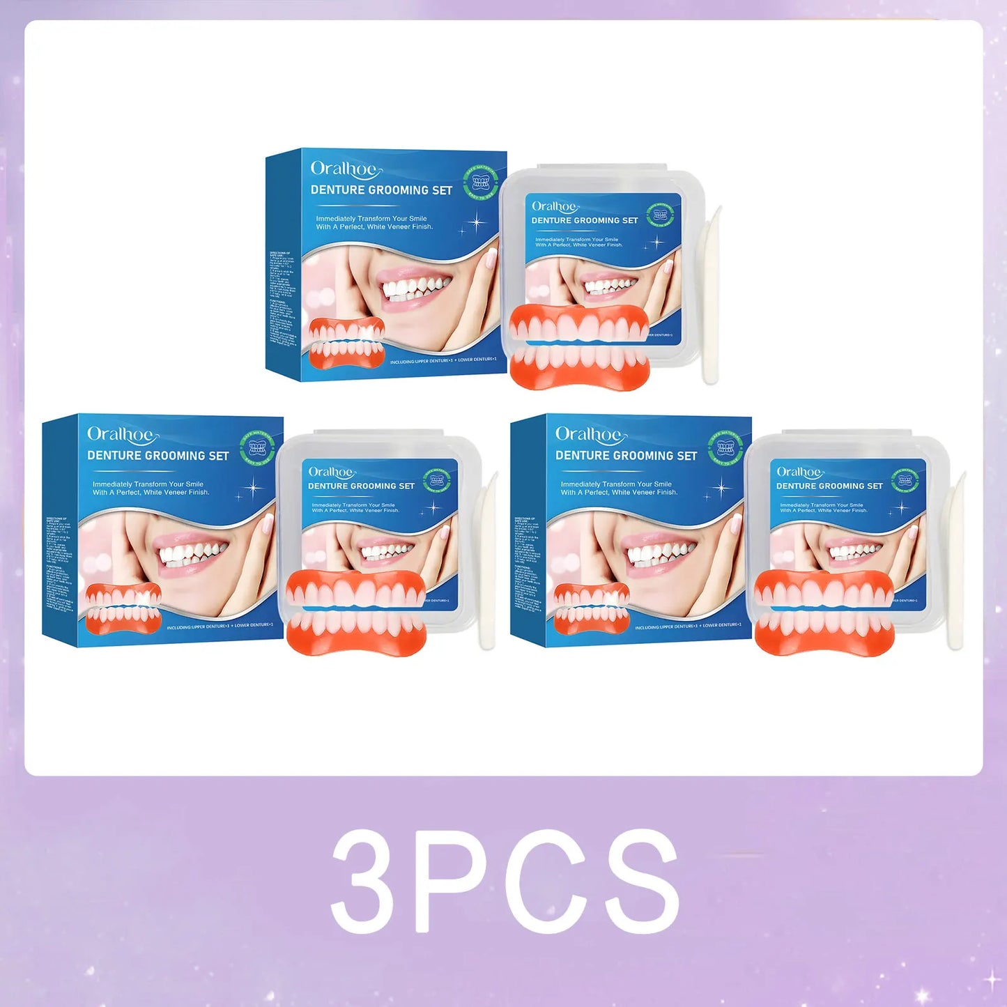 Silicone Moldable Denture Set – Upper & Lower False Teeth