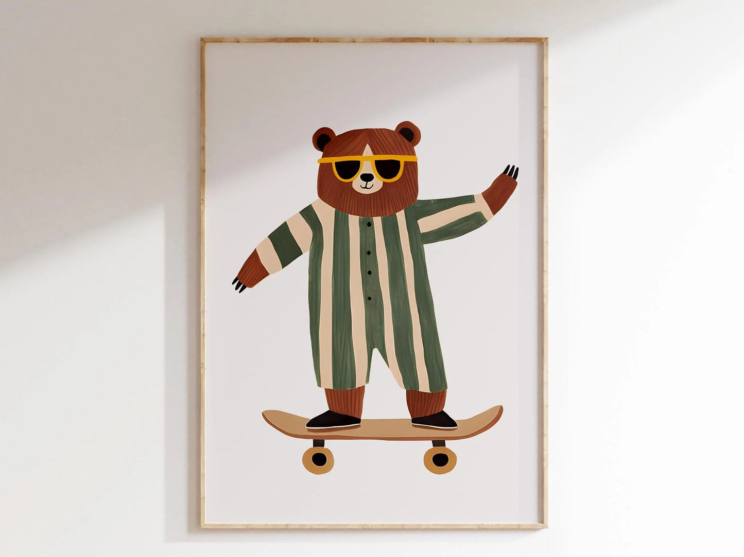 Cute Skateboard Dog Dachshund Canvas Prints Poster Cartoon Funny Animal Art Prints Bedroom Nursery Wall Art Home Decor Poster Peaceful Pleasures Health and Wellness G 40x50cm Unframed