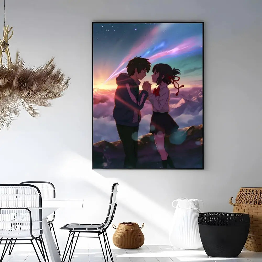Your Name Anime Watercolor Poster | Self-Adhesive Wall Art