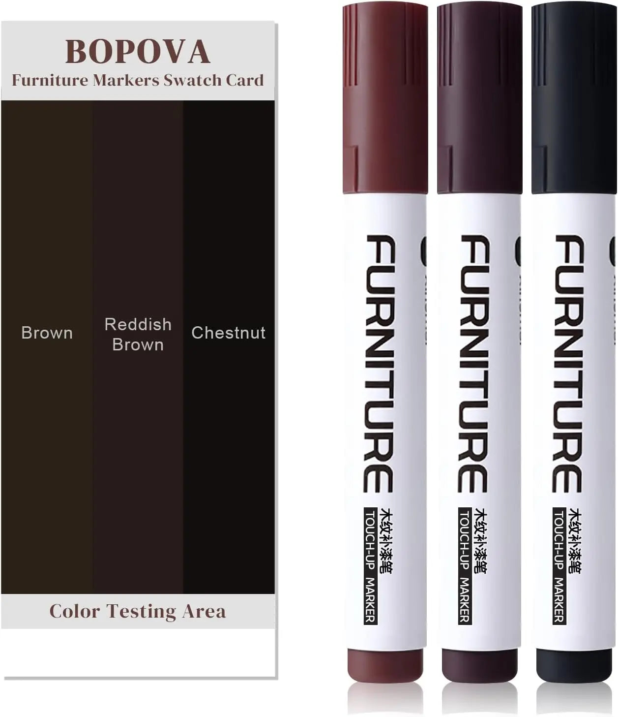 Furniture Markers Touch Up, Wood Floor Scratch Repair Kit, 12 Colors Markers for Scratches, Stains, Wood Floors, Tables, Desks Peaceful Pleasures Health and Wellness A Set 3pcs