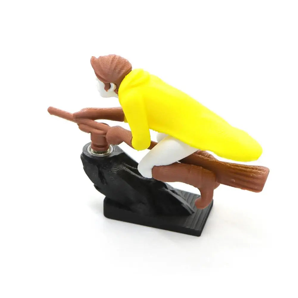 Witch Wizard Broomstick Moving Dashboard Ornament | Car Decor