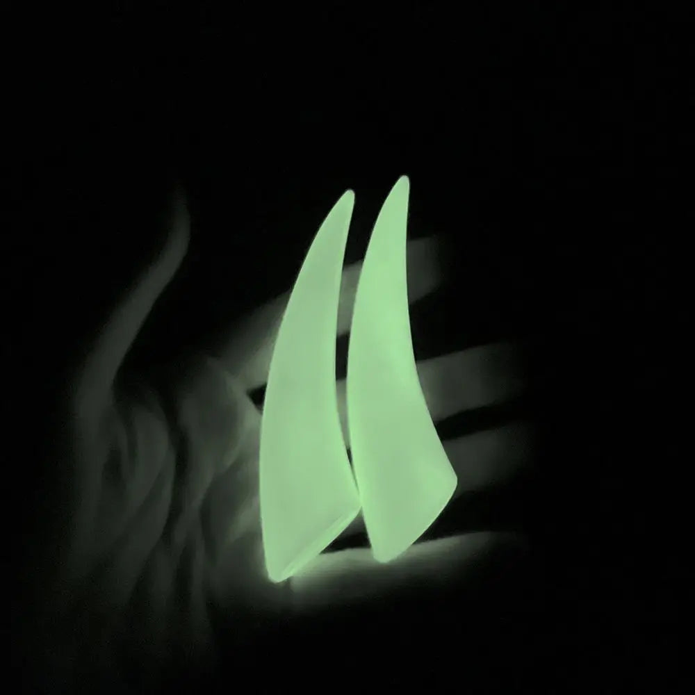 Luminous Devil Horn Hair Clips | Gothic Cosplay Halloween Accessory