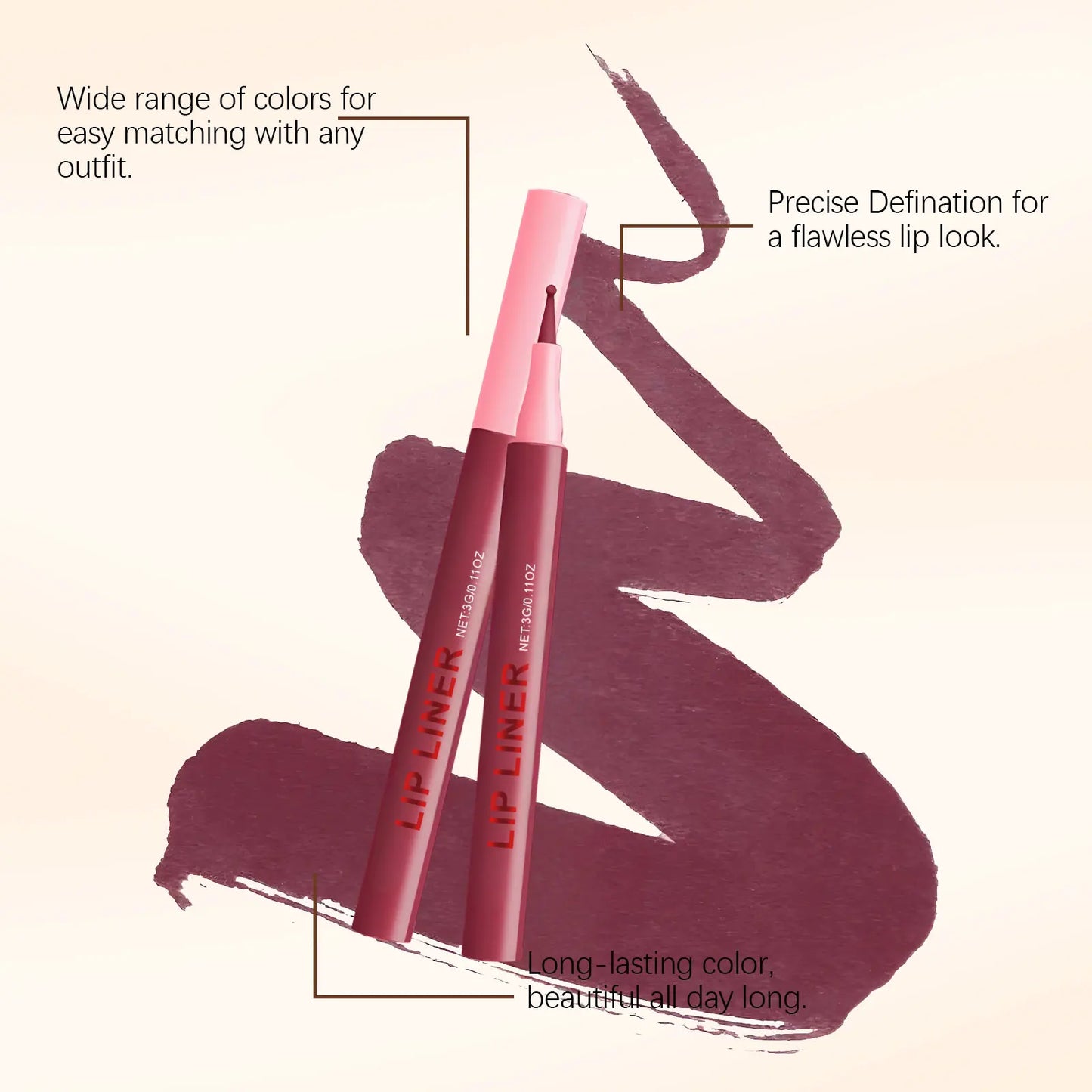 Waterproof Lip Liner Pencil – Long-Lasting Matte & Smudge-Proof