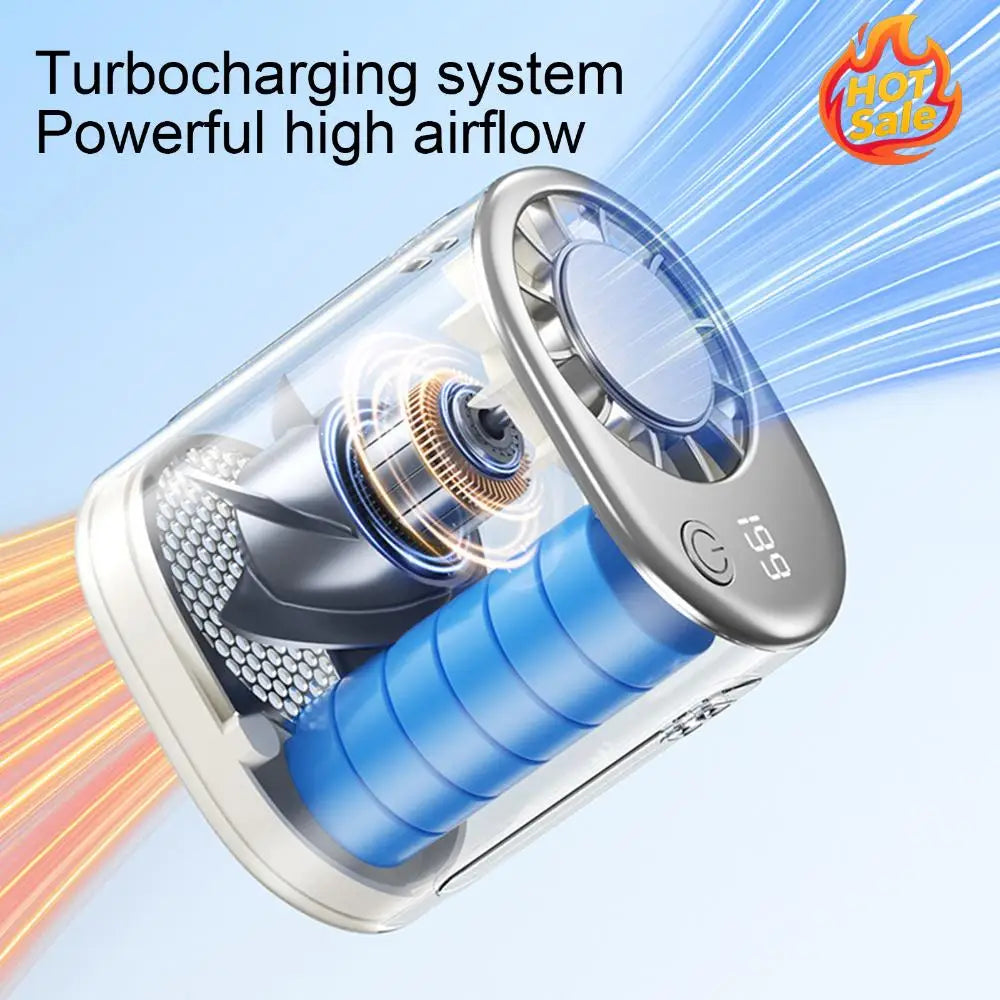 USB Rechargeable Clip Fan – 199 Speeds, LED, 2000mAh Battery