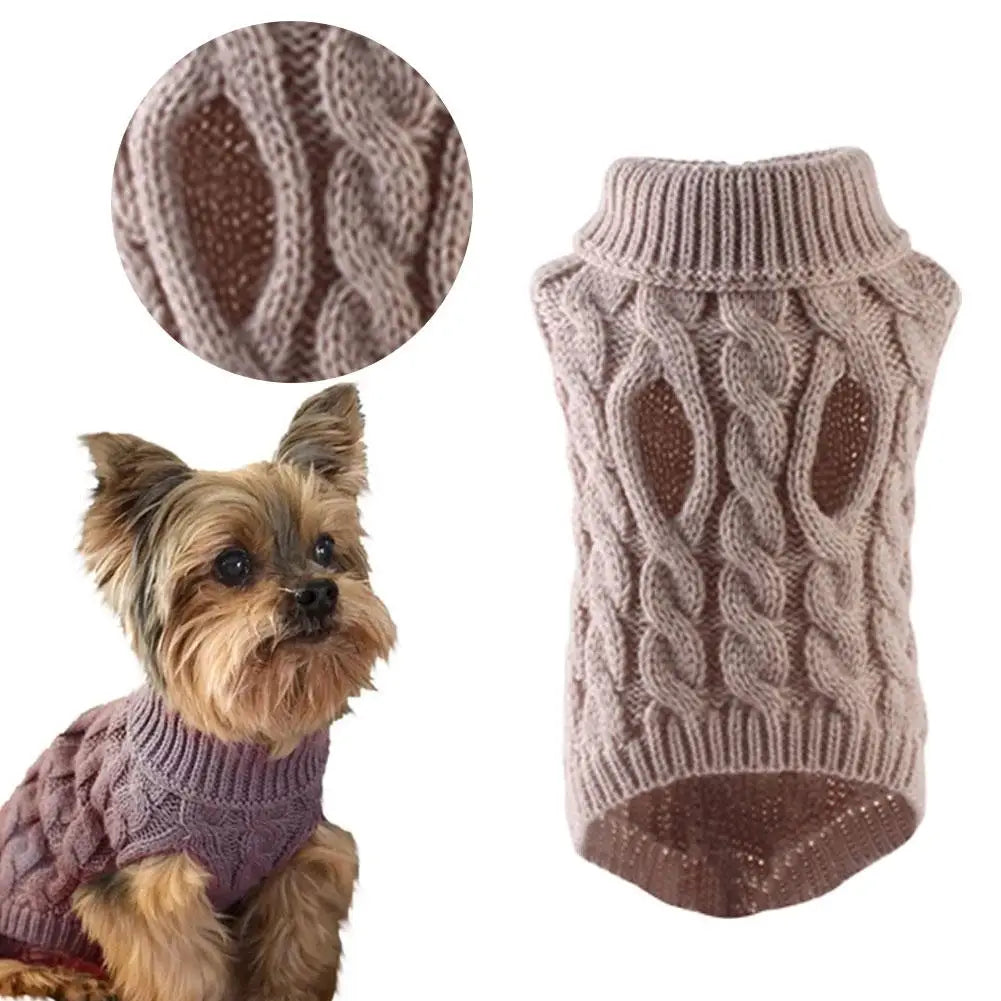 Knitted Dog Sweater – Warm Winter Coat for Small Dogs