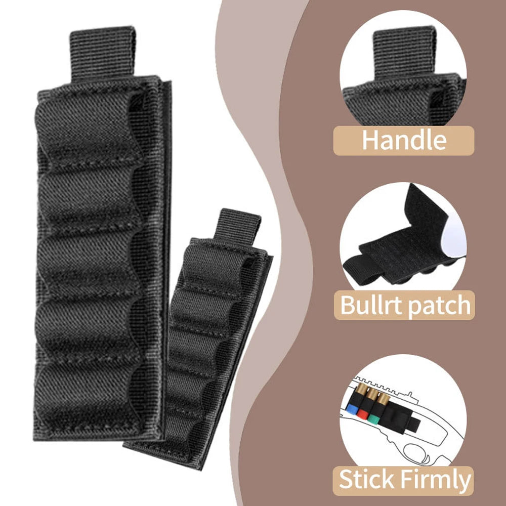 Tactical Shell Card Holder Shotgun Cartridge Card for Buttstock and Side Saddle with Adhesive Backing Sticker.5 Rounds for 12GA Peaceful Pleasures Health and Wellness