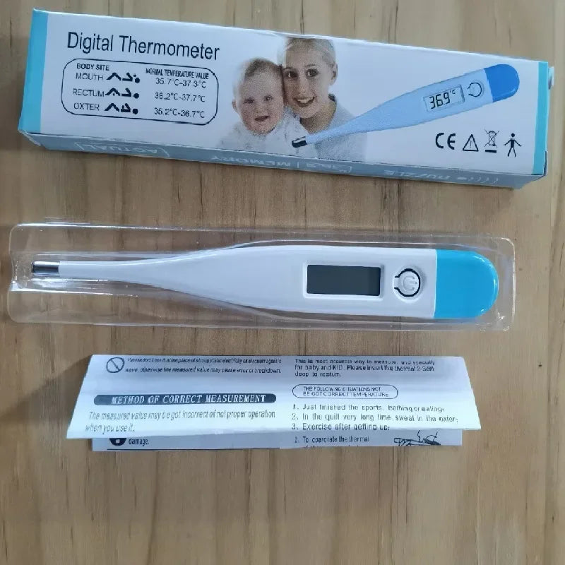 1/2pcs Digital Water Thermometer Accurate Oral and Armpit Temperature Reading Fever Alert Termometer Baby Bath Thermometers Peaceful Pleasures Health and Wellness light blue