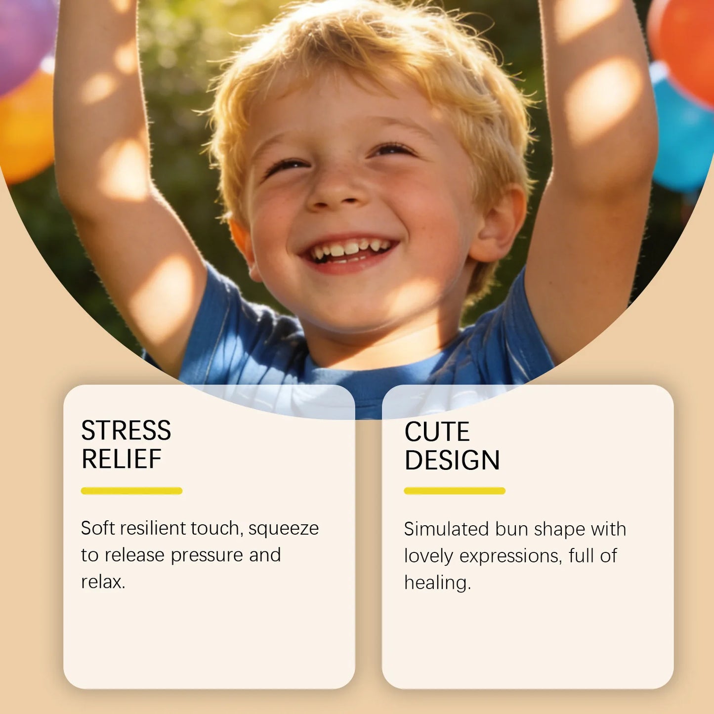 Smiley Face Bread Squeeze Ball Sensory Toy | Kids & Adults