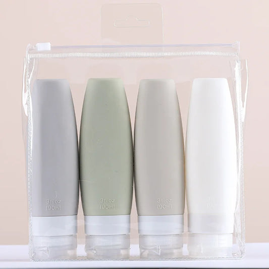 Travel Bottles for Toiletries 4 Pack Travel Size Toiletries Containers Silicone Squeeze Bottles Toiletry for Shampoo Condition Peaceful Pleasures Health and Wellness