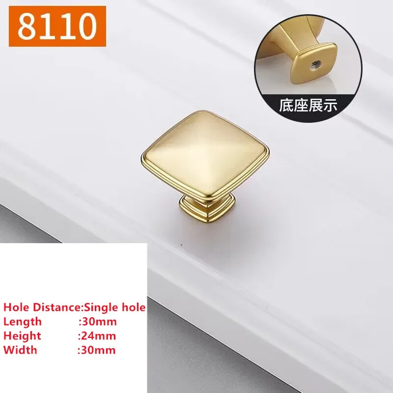 Pearl Gold Aluminum Cabinet Drawer Handle & Furniture Knob