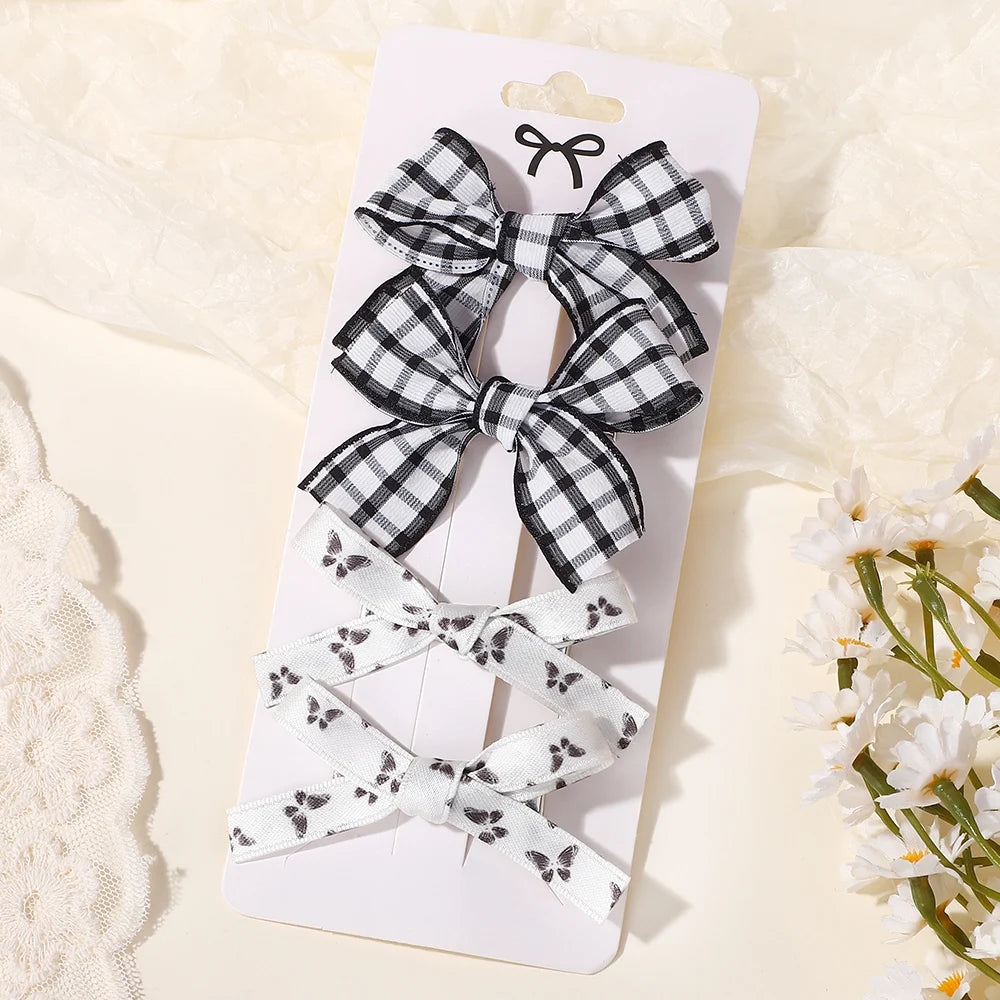 Lovely Cotton Bowknot Clips Safe Hairpins Girl Fresh Pastoral