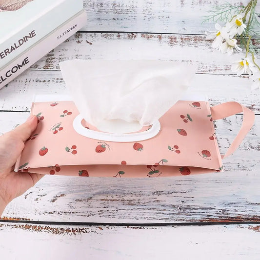 EVA Refillable Baby Wipes Pouch | Flip Cover Snap-Strap Holder Baby Wipes Holder Peaceful Pleasures Health and Wellness