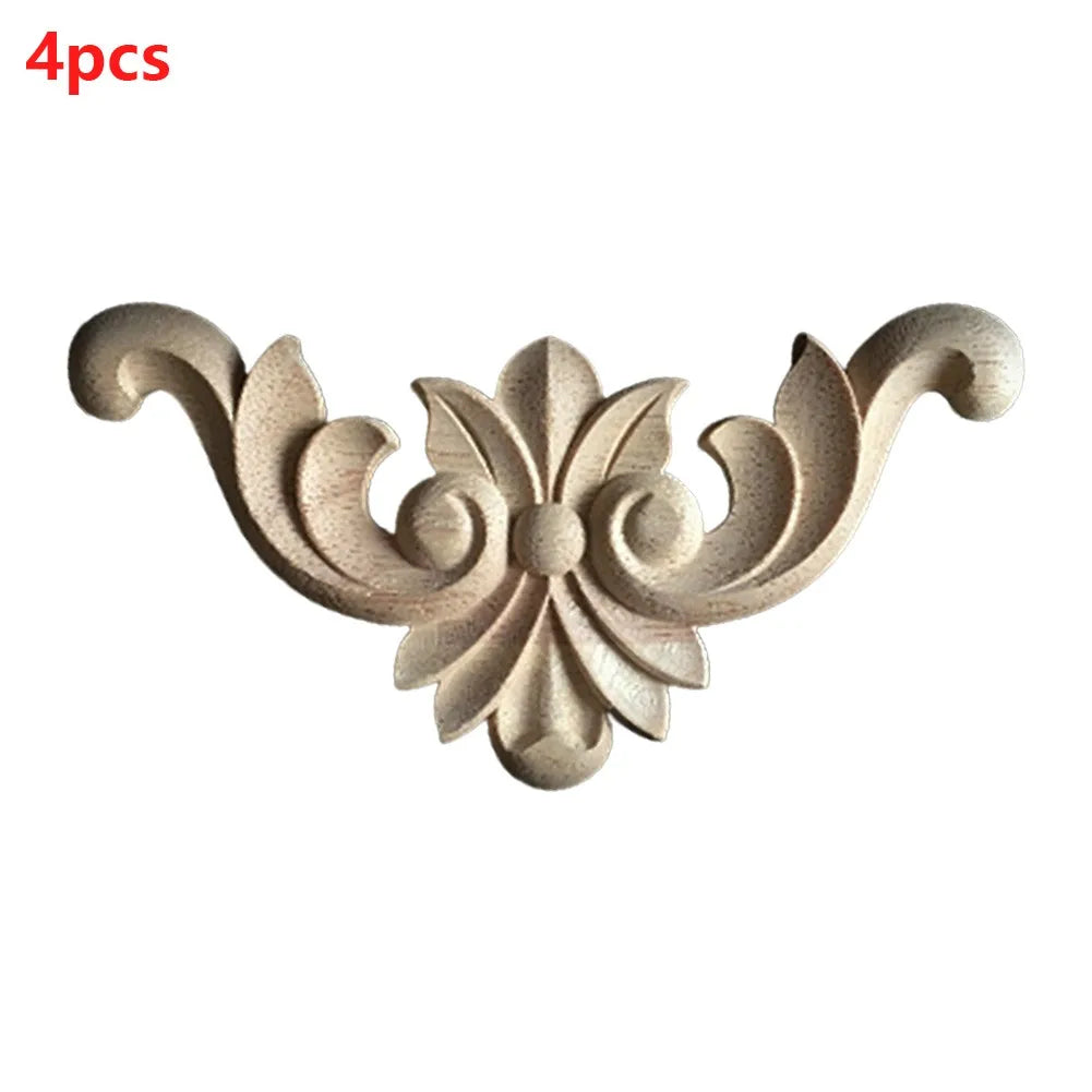 Wooden Carved Corner Onlay Furniture Applique Decorate Walls Doors