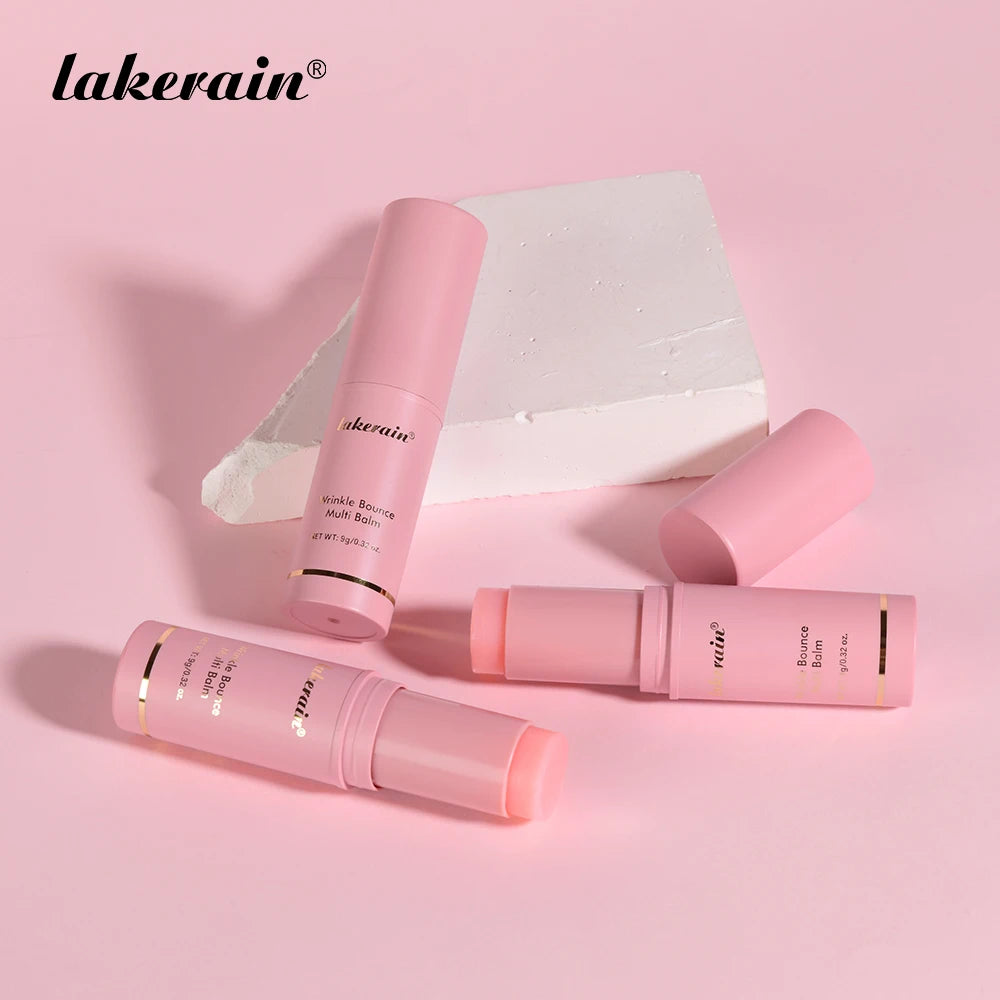Wrinkle Bounce Multi Balm Extract Deep Hydrating Facial Skin Multi-functional Pink Balm Stick Skin Care Makeup Base Products Peaceful Pleasures Health and Wellness