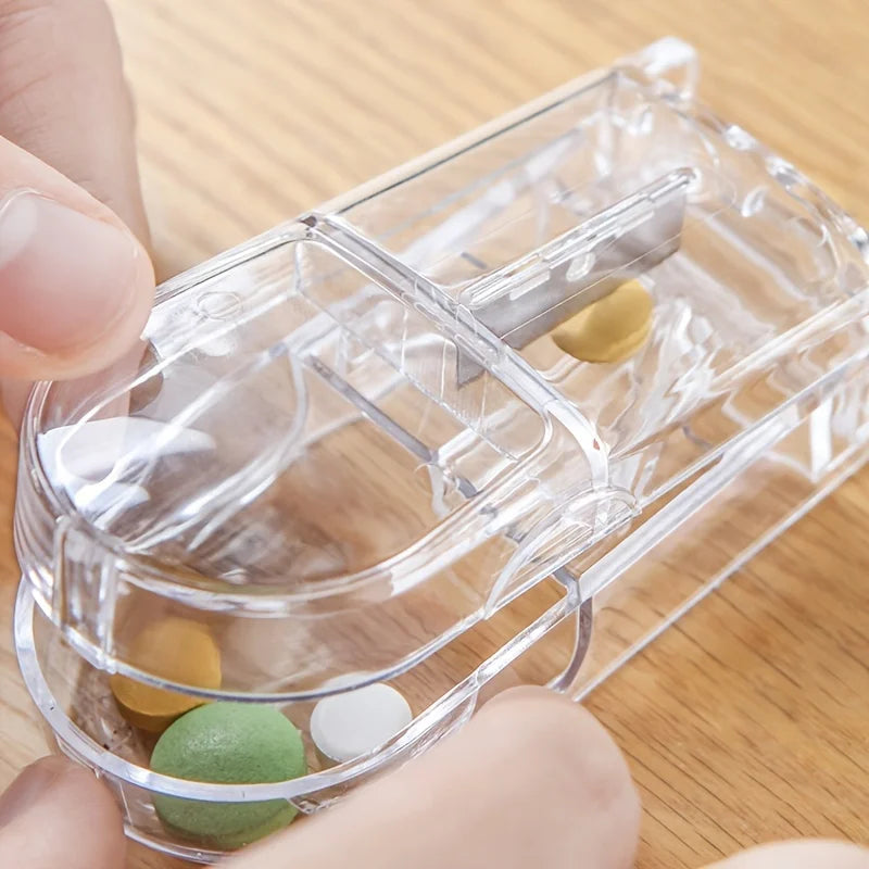 Portable Pill Cutter Storage Box, Ideal for Storing Vitamins and Fish Oil, for Easy Carry, Perfect for Travel and Home Use Peaceful Pleasures Health and Wellness