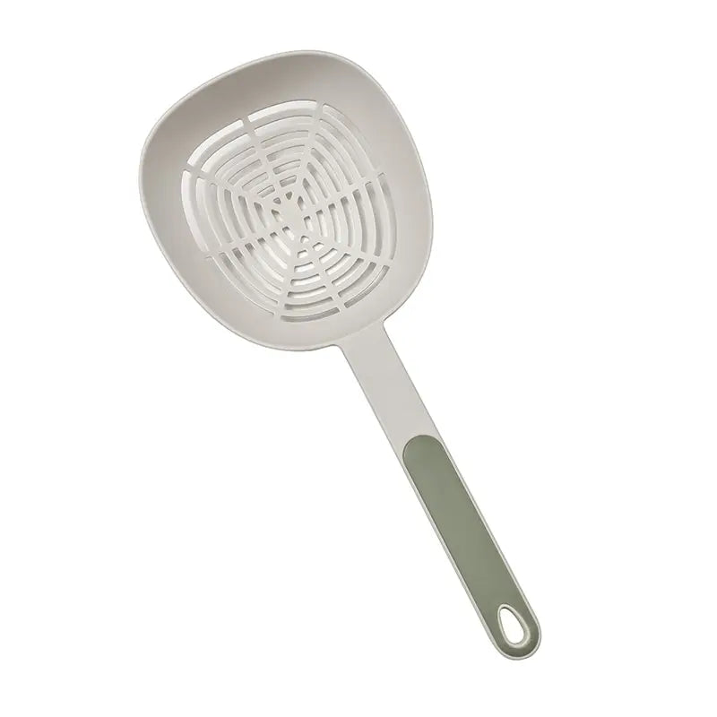 Leak Kitchen Pasta Spoon Fishing Dumplings Long Handle Food Grade High Temperature Resistant Spaghetti Large Funnel Peaceful Pleasures Health and Wellness green