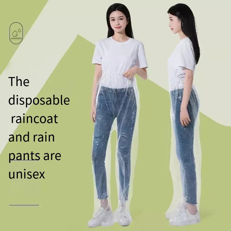 Disposable Waterproof Rain Pants – Unisex One Size, 1 or 6 Pack