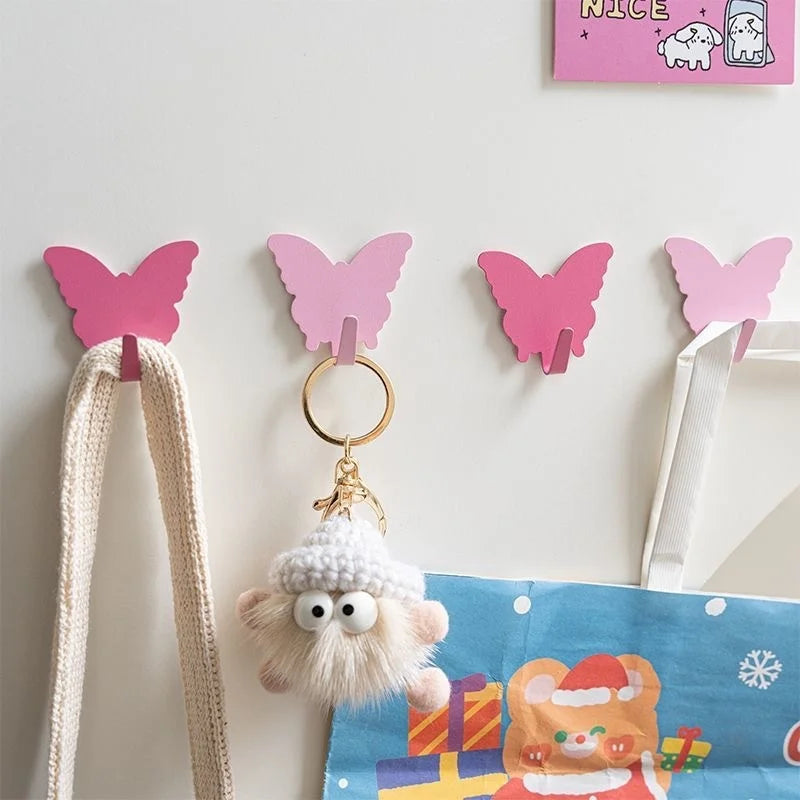 3-Pack Butterfly Wall Hooks Self-Adhesive Decorative Hangers
